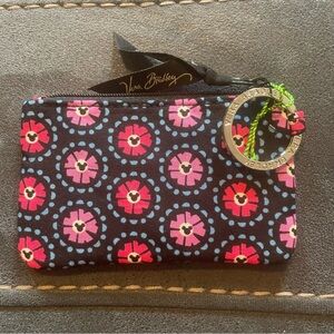Vera Bradley Disney Mickey & Minnie Mouse Flowers Floral Zip ID Wallet Holder